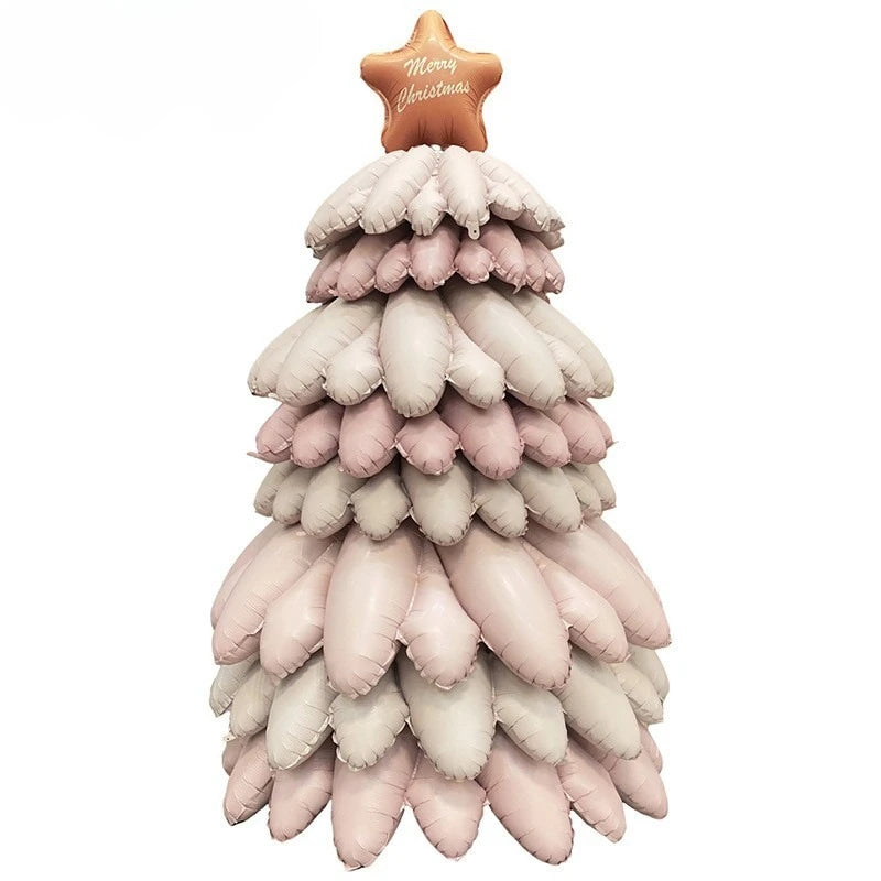 Variante rose pastel du ballon sapin étoilé