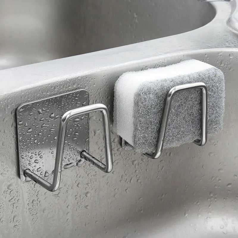Porte-éponge compact à ventouse pour évier