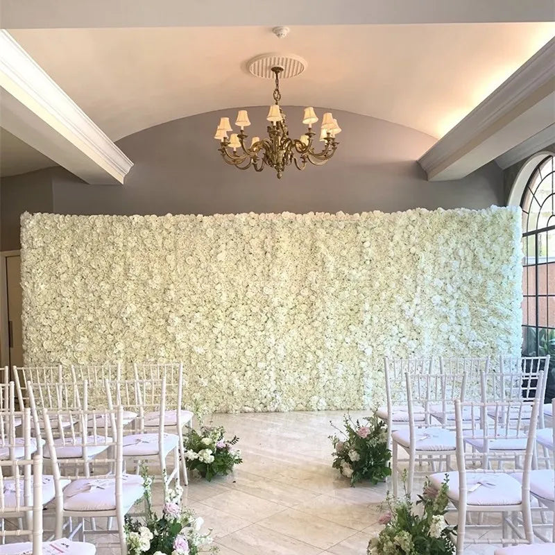 Exemple de mur floral clair pour cérémonie