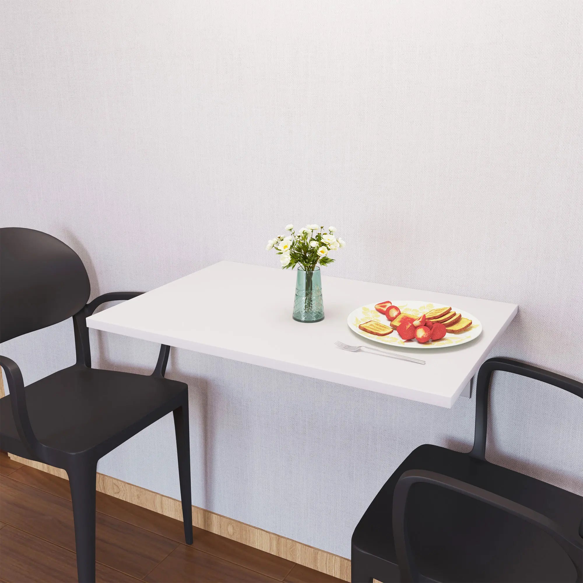 Table murale pliante 60 × 40 cm blanche
