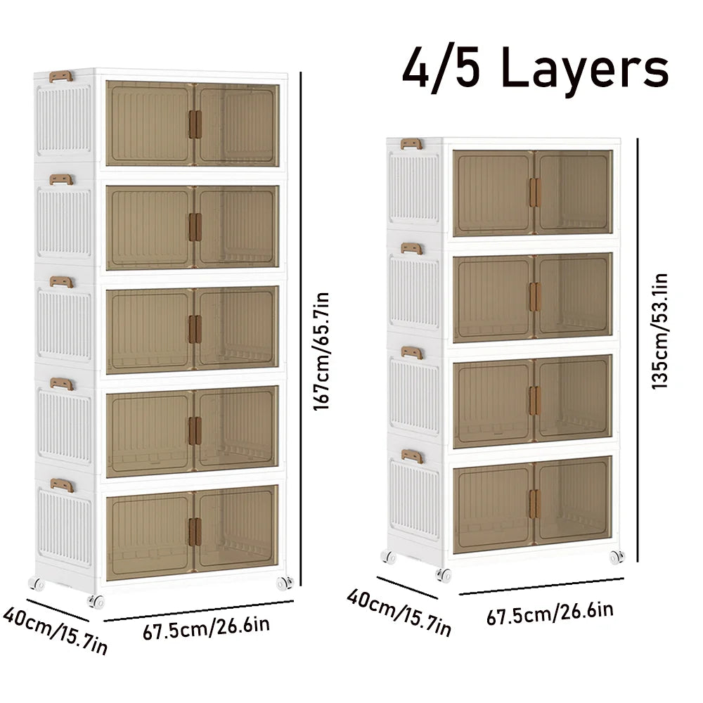 Armoire pliable à roulettes 4 ou 5 niveaux