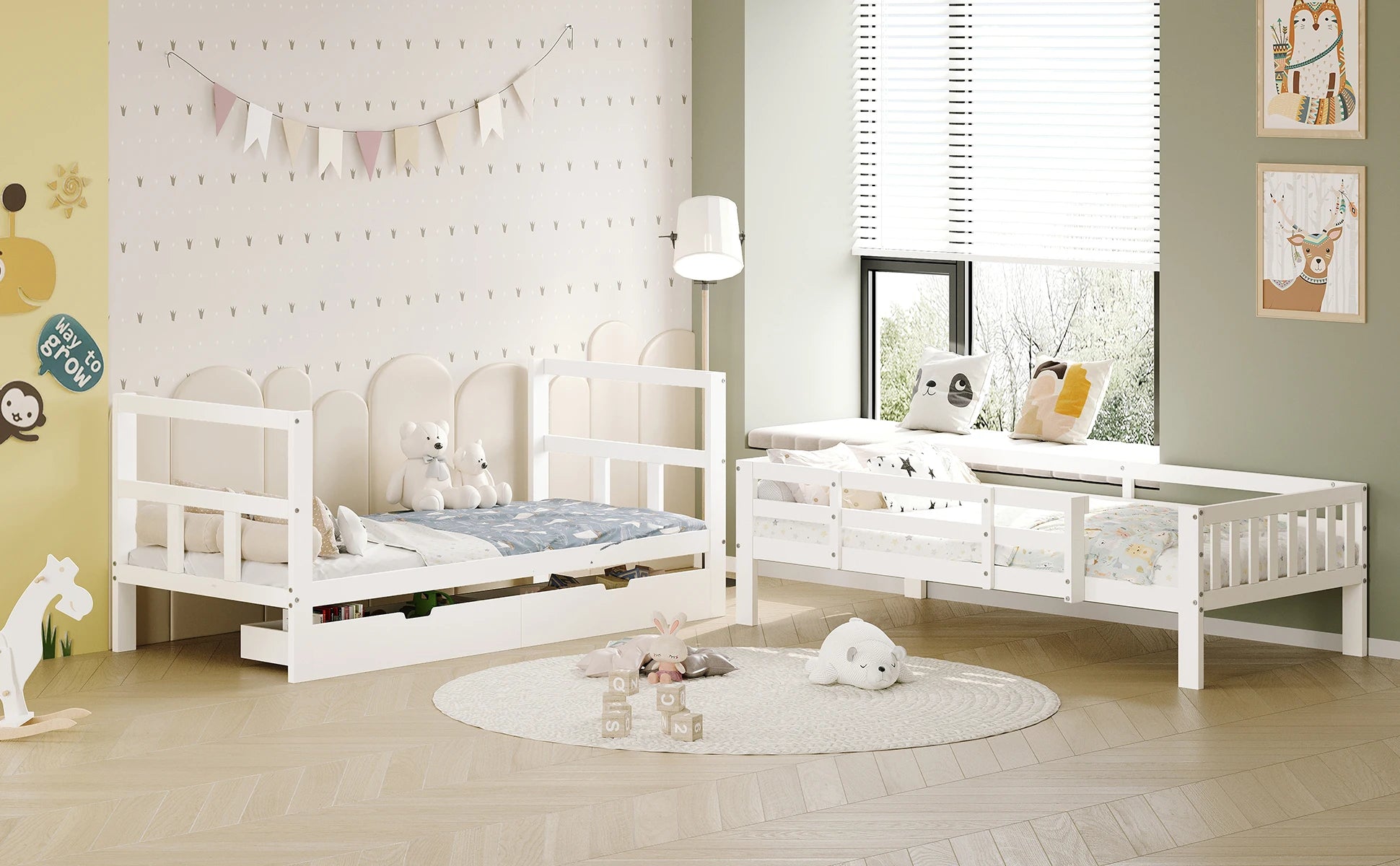 Lit superposé cabane pour 2 enfants 90 ou 140 × 200 cm