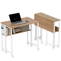 Bureau pliable sur roulettes avec rangement 80 × 50 cm
