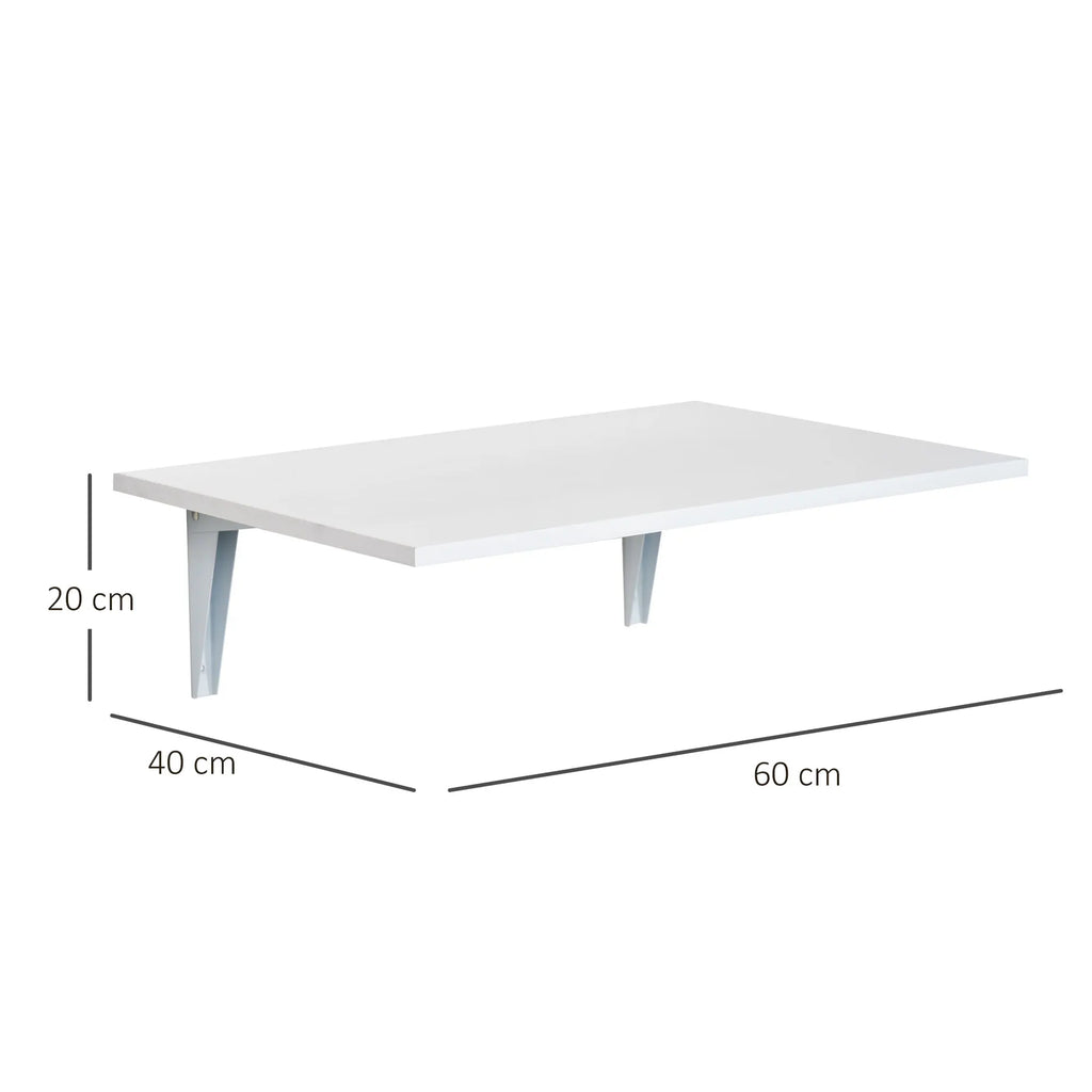 Table murale pliante 60 × 40 cm blanche