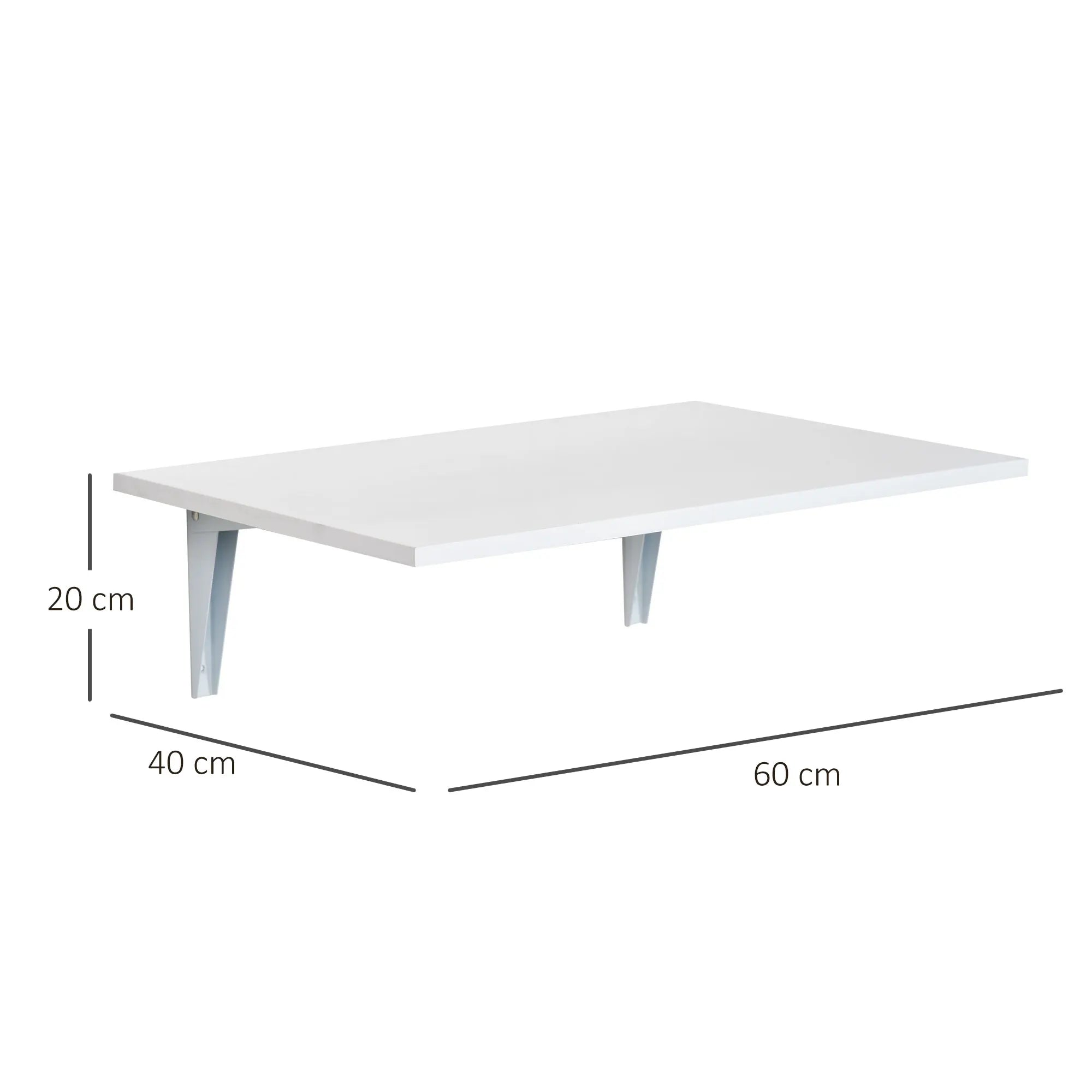 Table murale pliante 60 × 40 cm blanche