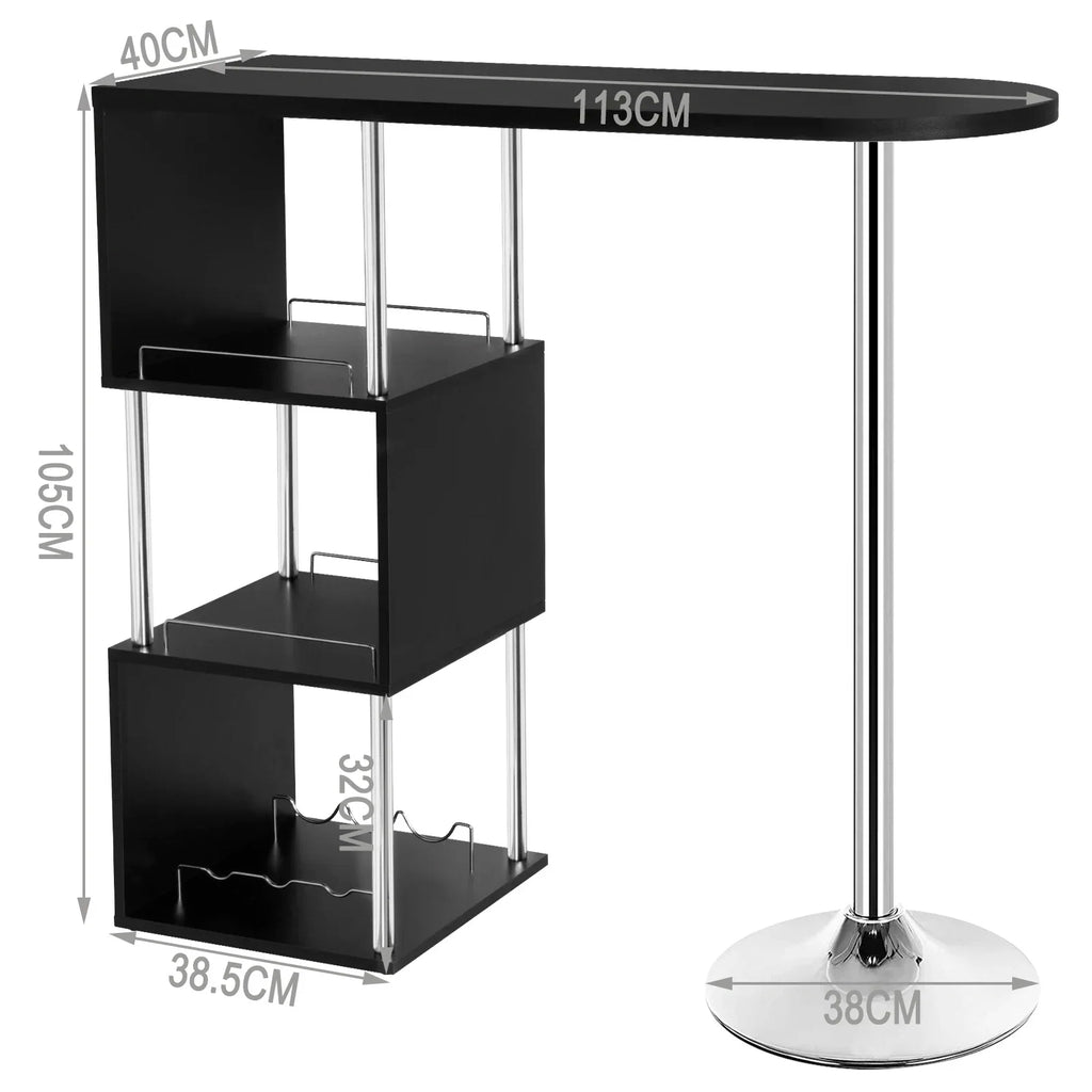 Table de bar haute à trois étagères avec plateau de 113 cm, visuel 5