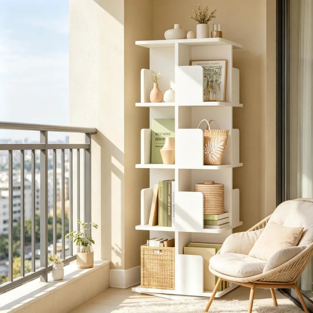 Bibliothèque rotative compacte à 4 niveaux
