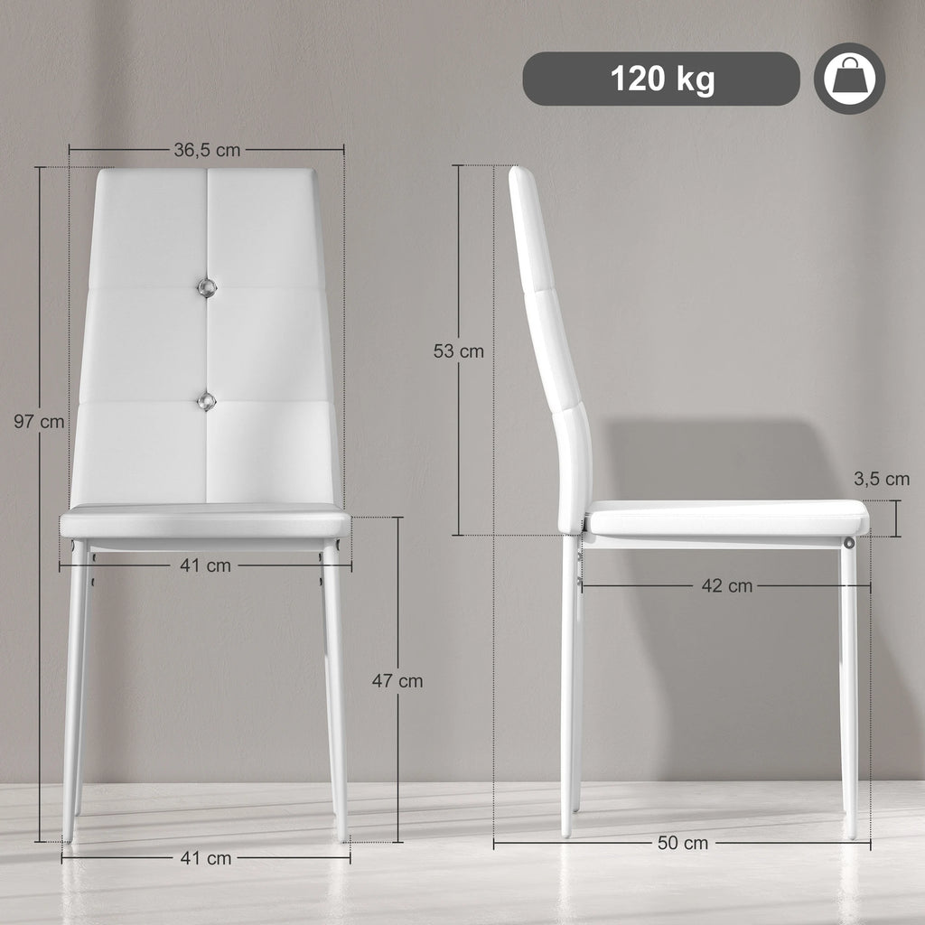 Lot de 6 chaises de salle à manger rembourrées