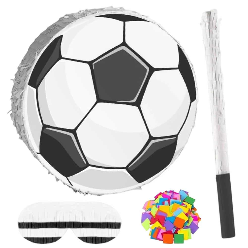 Piñata ballon de football 32 cm avec bâton et bandeau — ballon et accessoires du kit