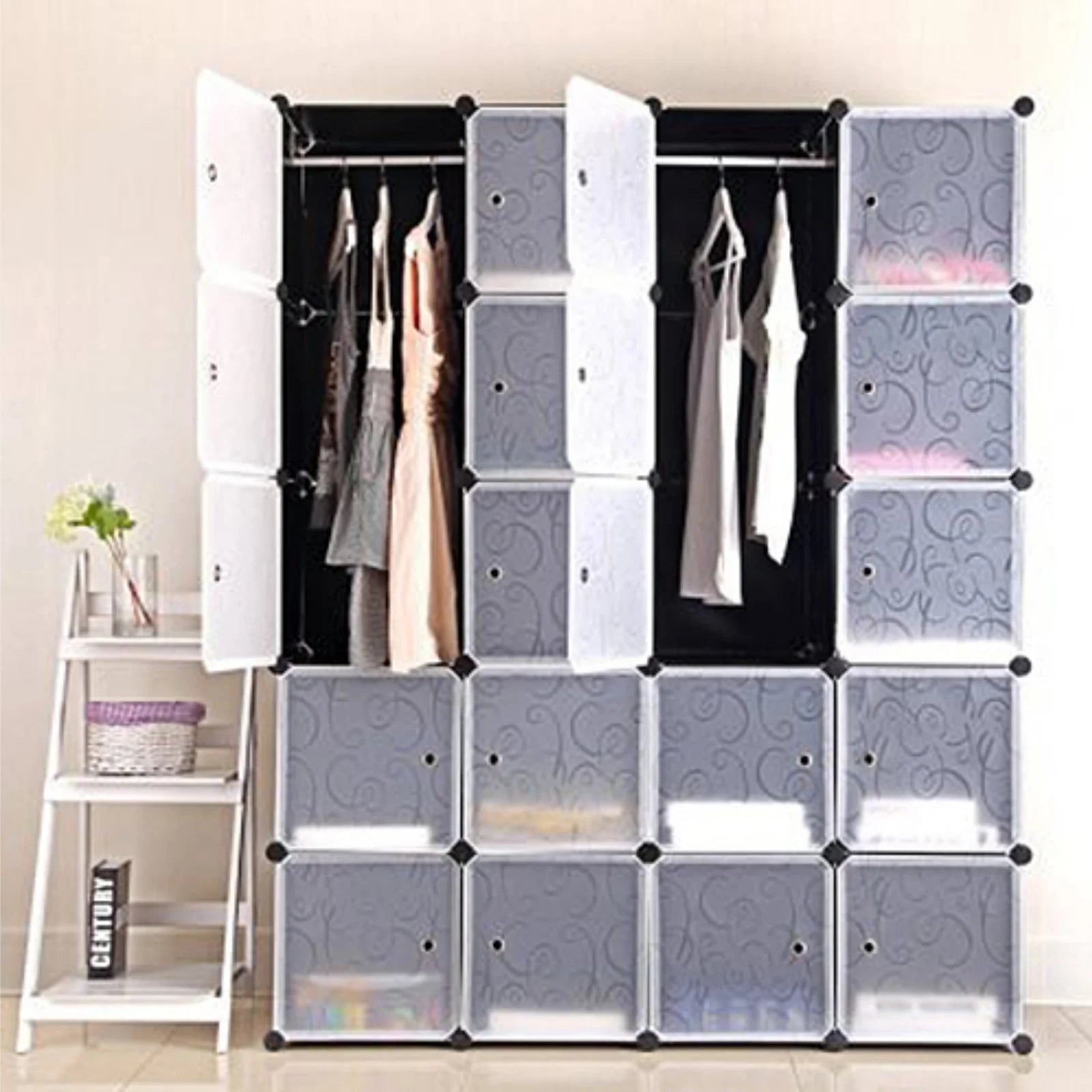 Armoire modulable 20 cubes avec 2 penderies