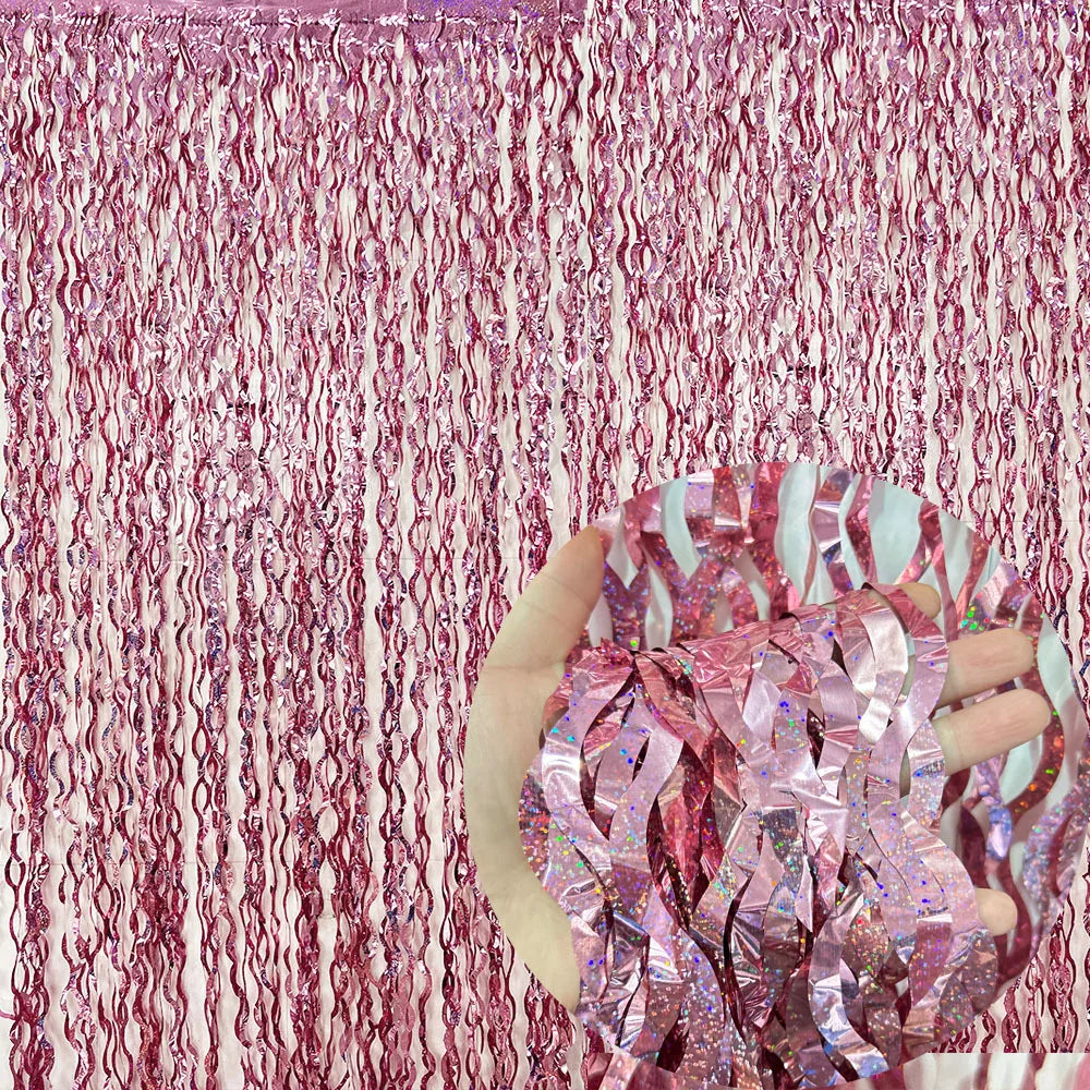 Variante rose métallisé du rideau de fête