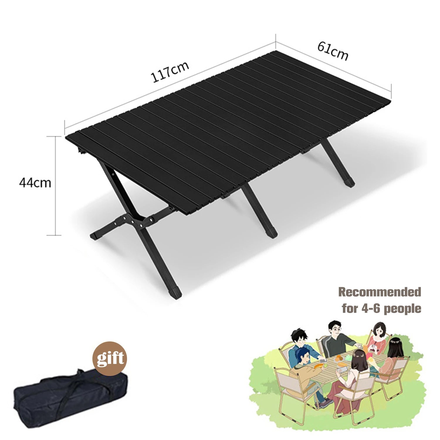 Table de camping pliante en aluminium jusqu’à 150 kg