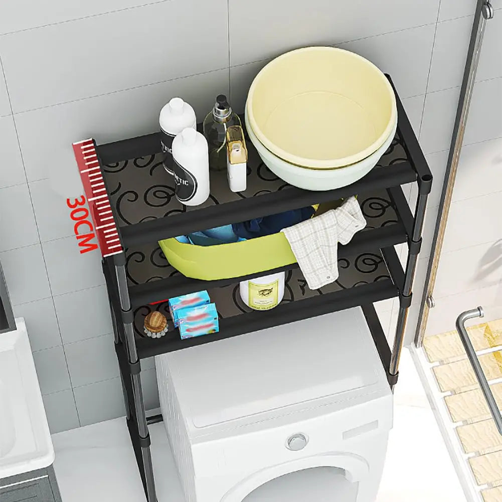 Étagère WC autoportante blanche en métal pour salle de bain, visuel 5