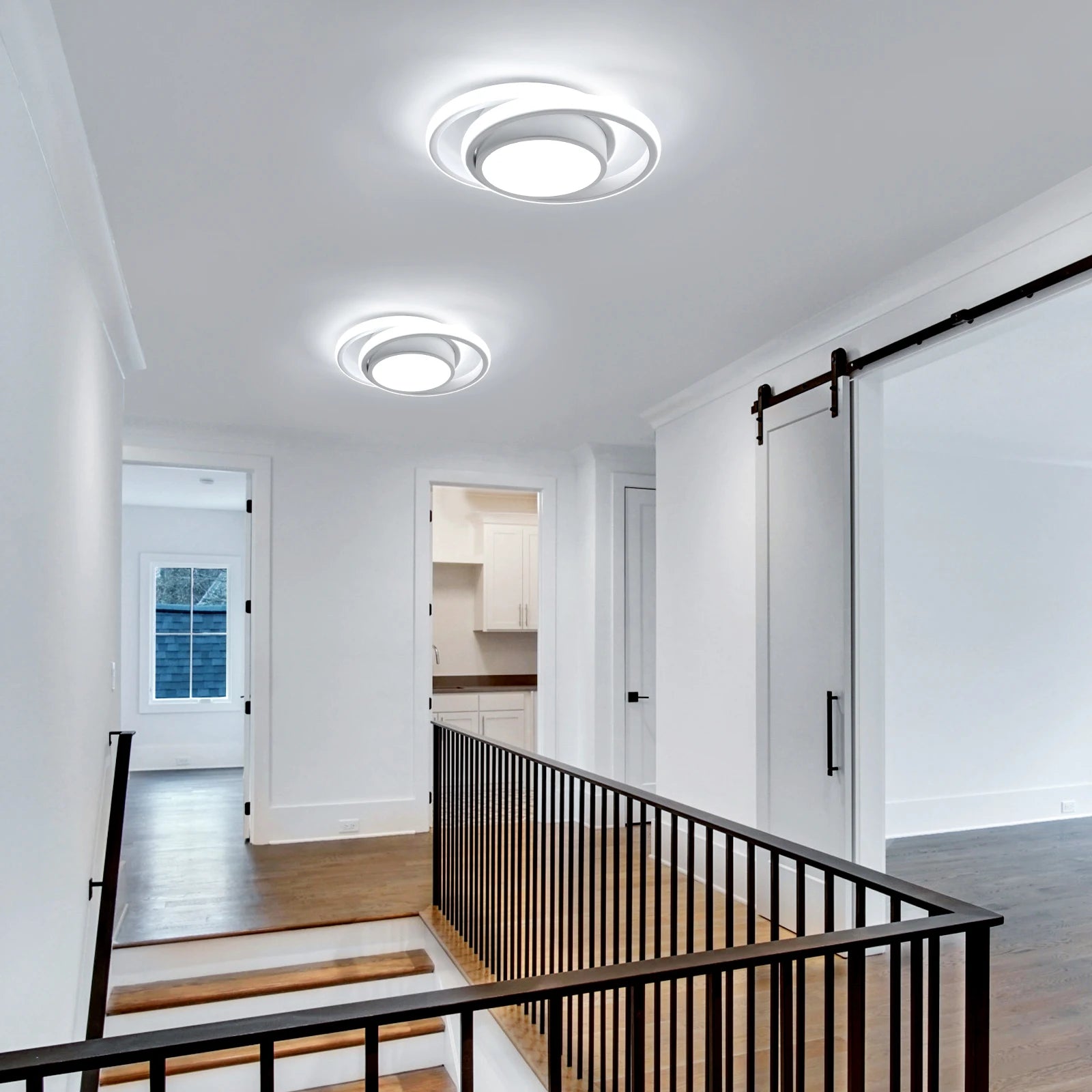 Plafonnier LED rond blanc – 32 W, 6500 K – vue 3