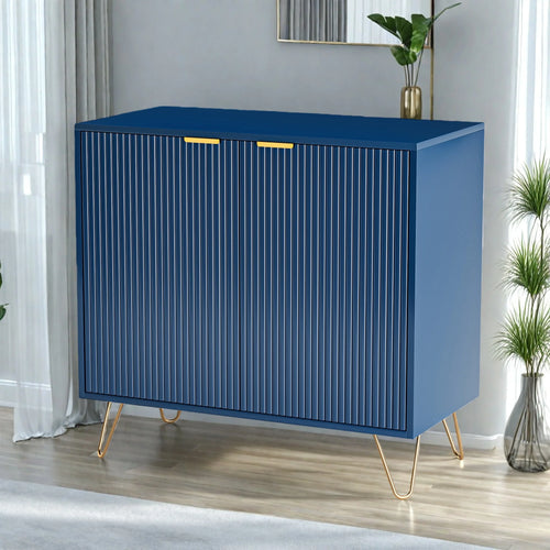 Armoire de rangement bleu foncé à 2 portes