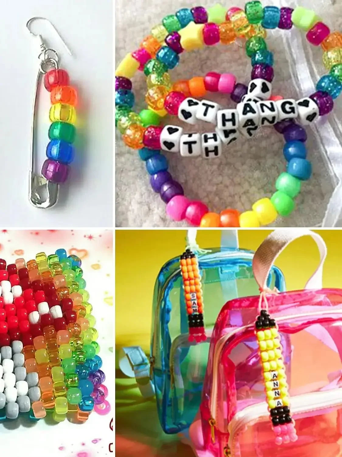 Idées de bracelets, boucles et accessoires en perles, créations non incluses