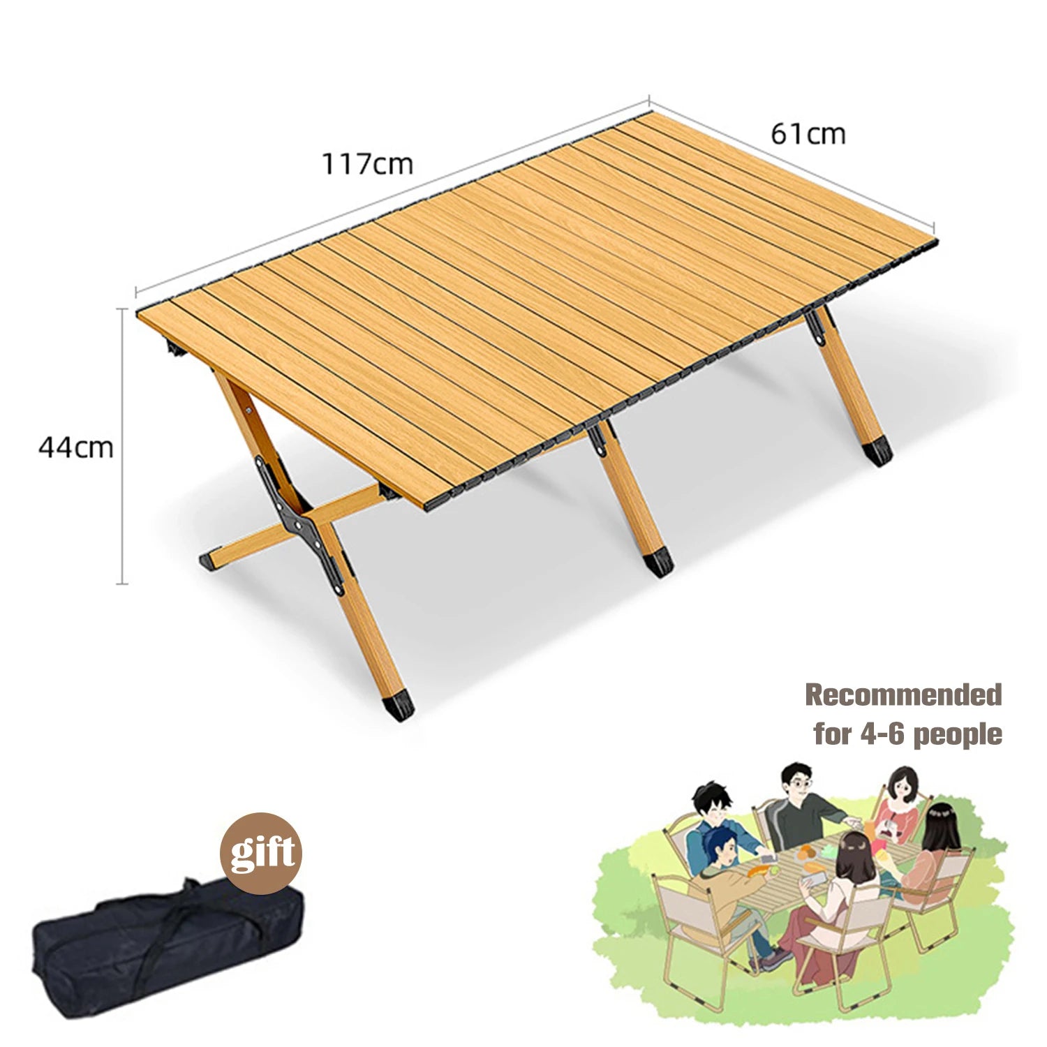 Table de camping pliante en aluminium jusqu’à 150 kg