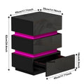 Table de chevet LED 16 couleurs avec 3 tiroirs