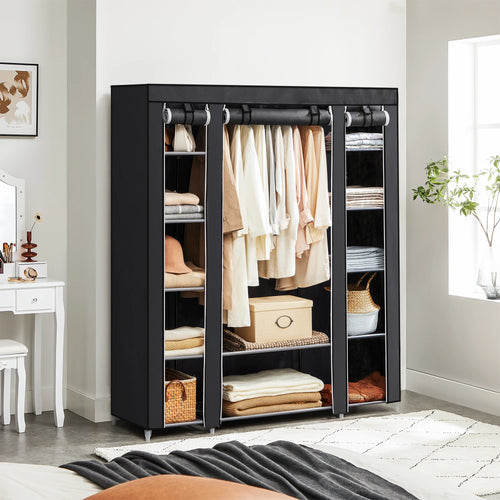 Armoire en tissu 12 compartiments avec penderie