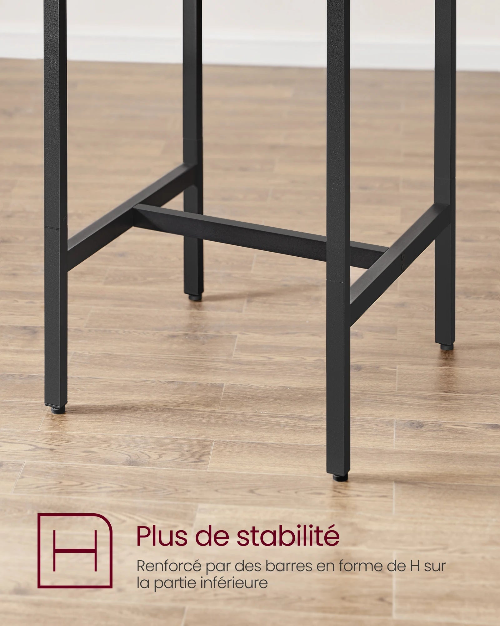 Ensemble table de bar avec 2 tabourets