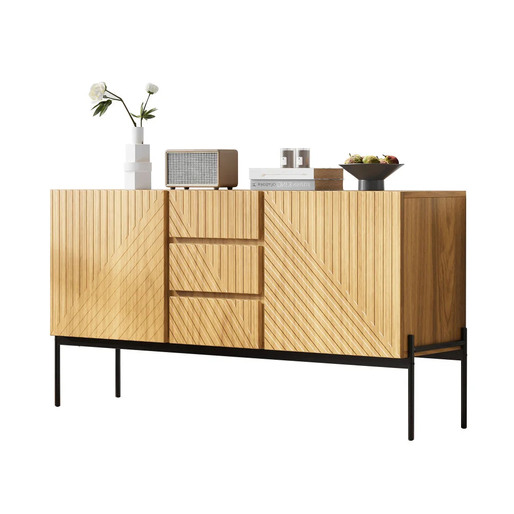 Buffet moderne 2 portes et 3 tiroirs 140 cm