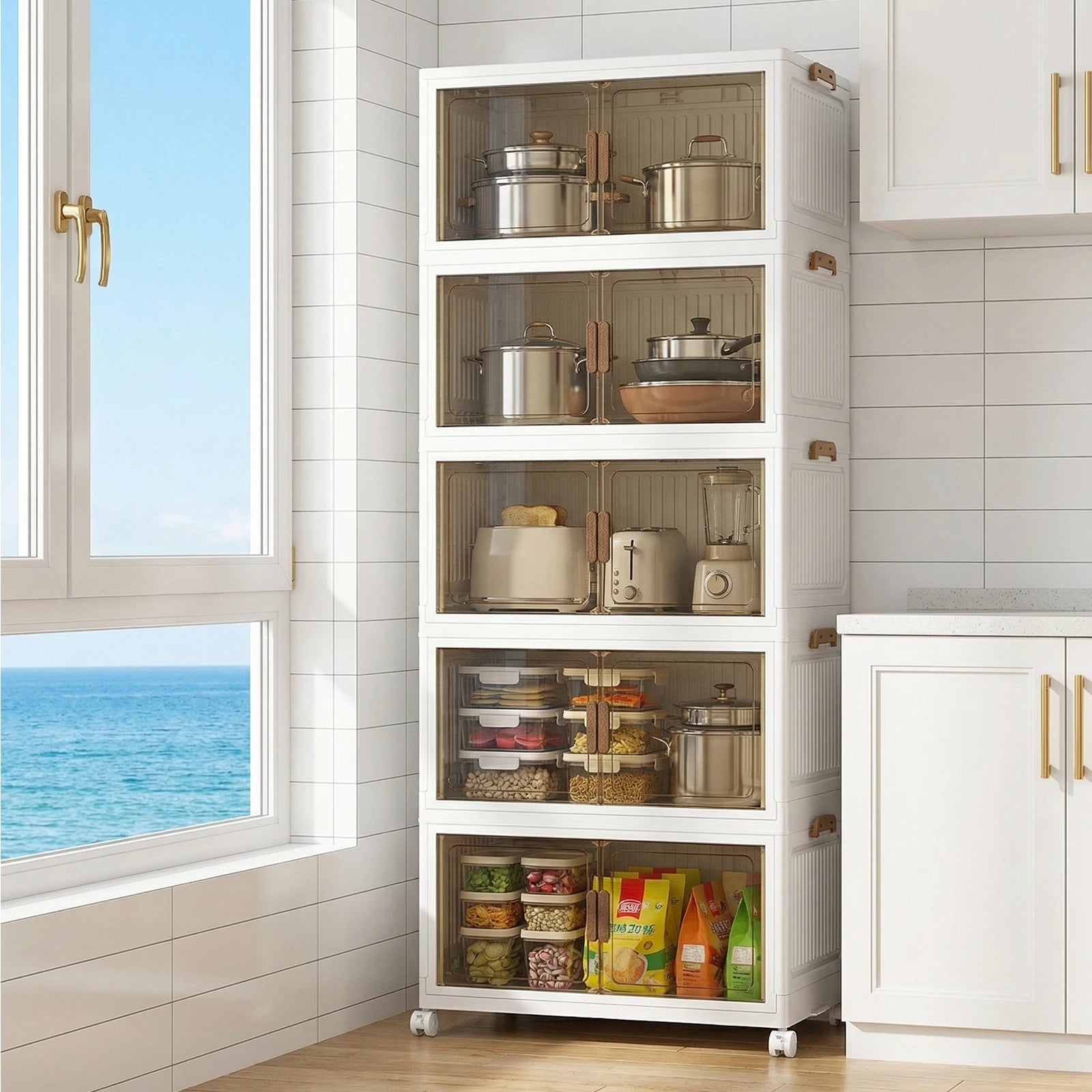 Armoire pliable à roulettes 4 ou 5 niveaux