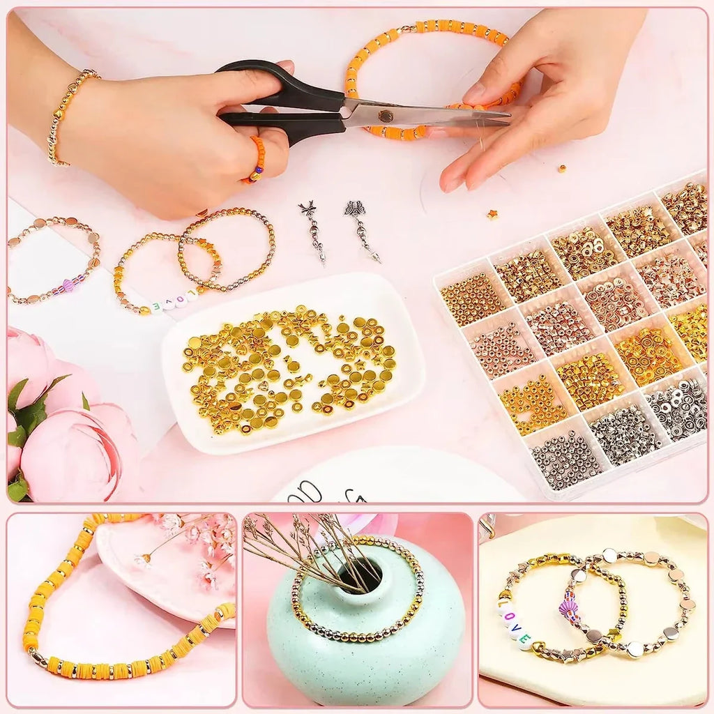 Perles d’espacement pour bracelets : mains, colliers et compartiments de perles