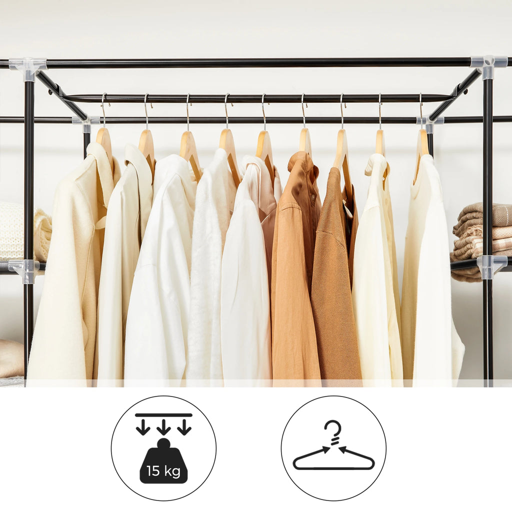 Armoire en tissu 12 compartiments avec penderie
