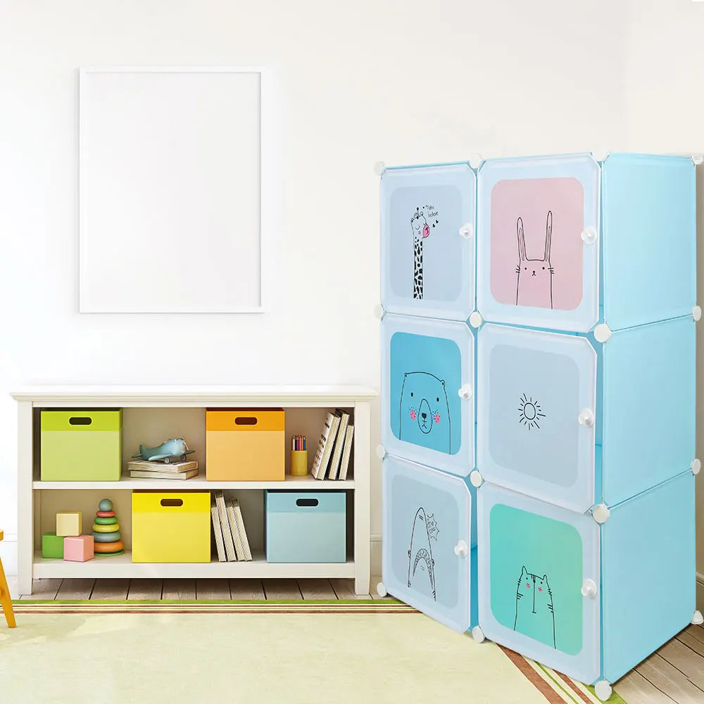 Armoire modulaire enfant à 6 cubes illustrés – vue 4