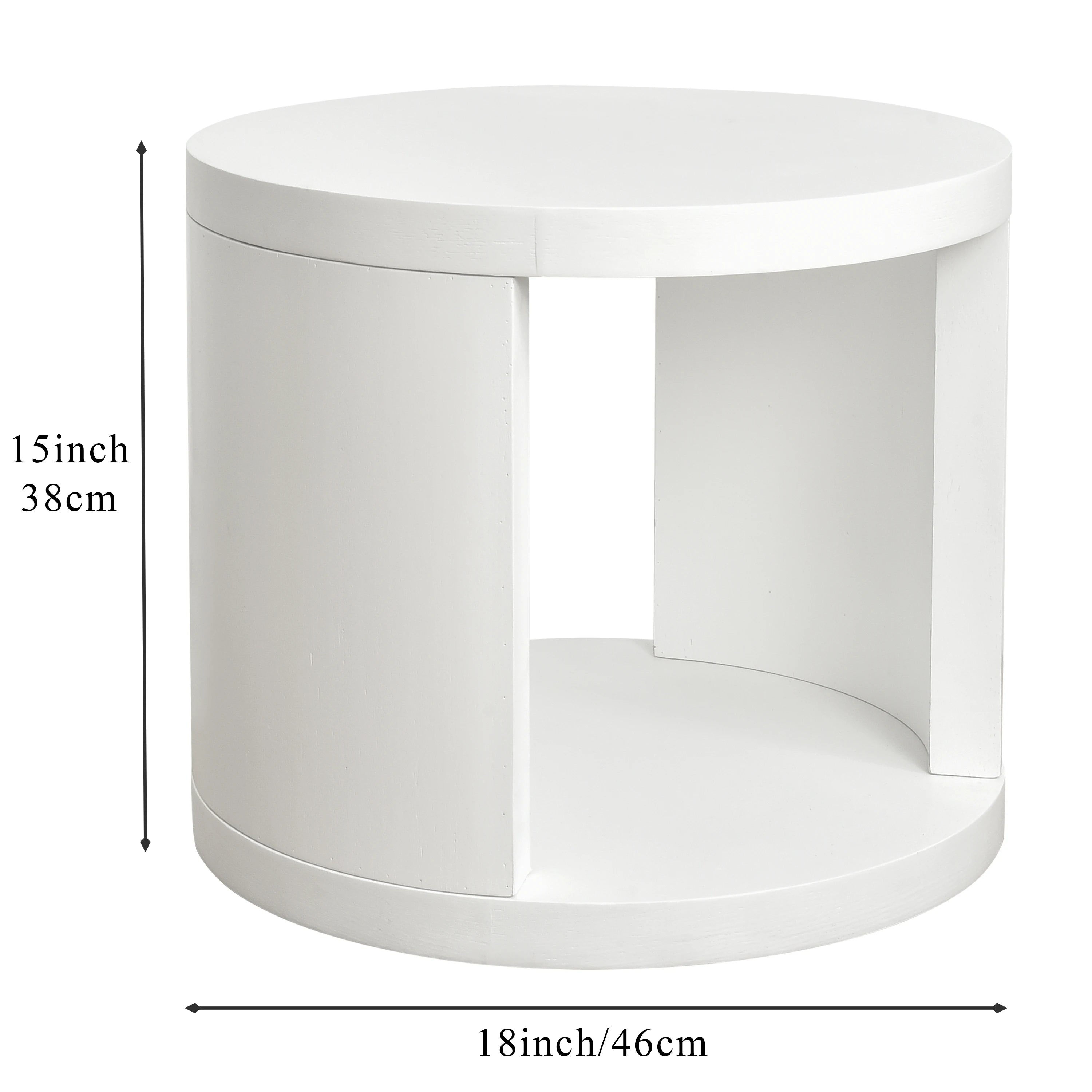 Lot de 2 tables basses gigognes rondes blanches