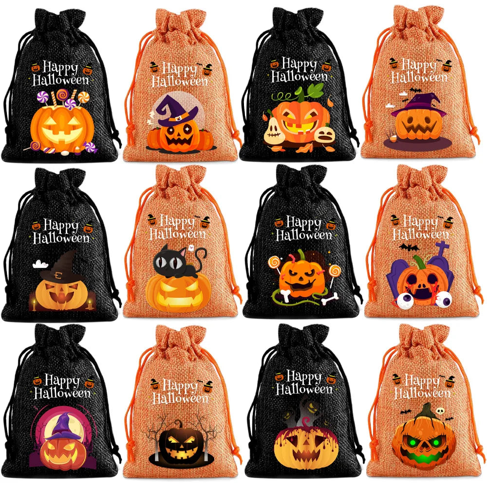 Modèle citrouilles Halloween en orange et noir
