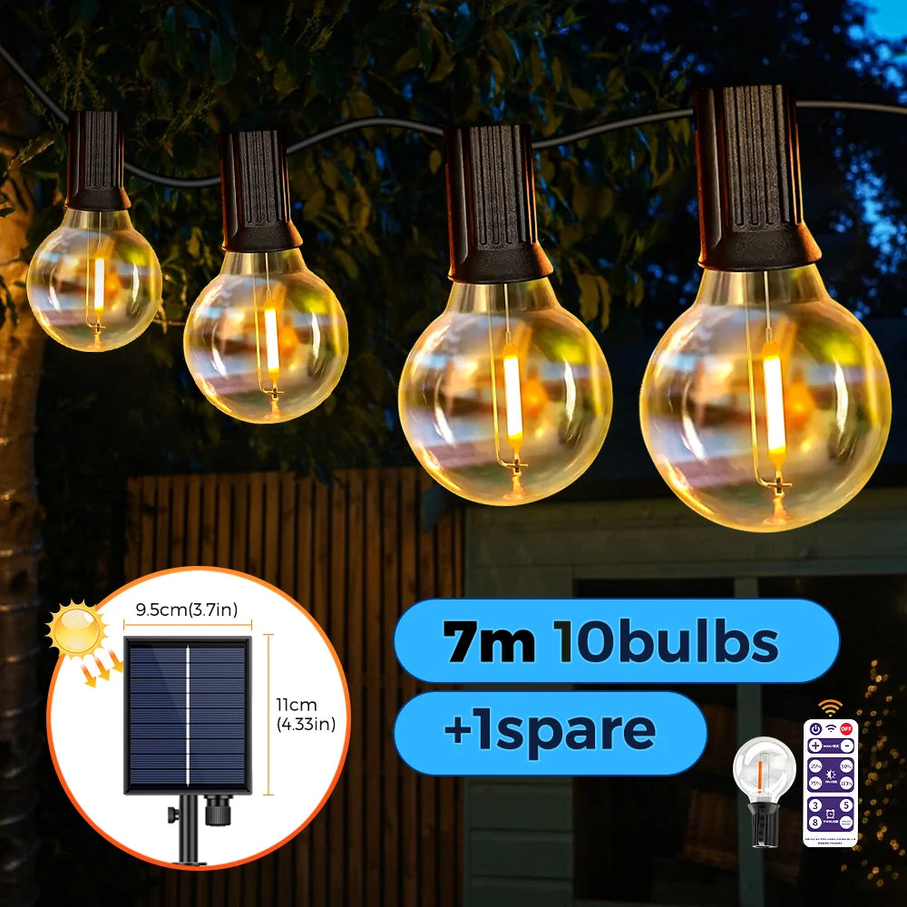 Guirlande solaire LED G40, rechargeable par USB – IP44 – vue 9