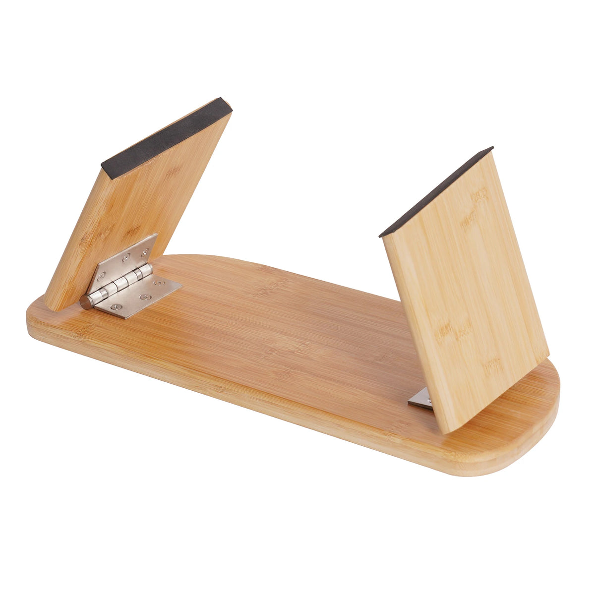 Banc de méditation pliable en bambou avec assise rembourrée — pieds repliés