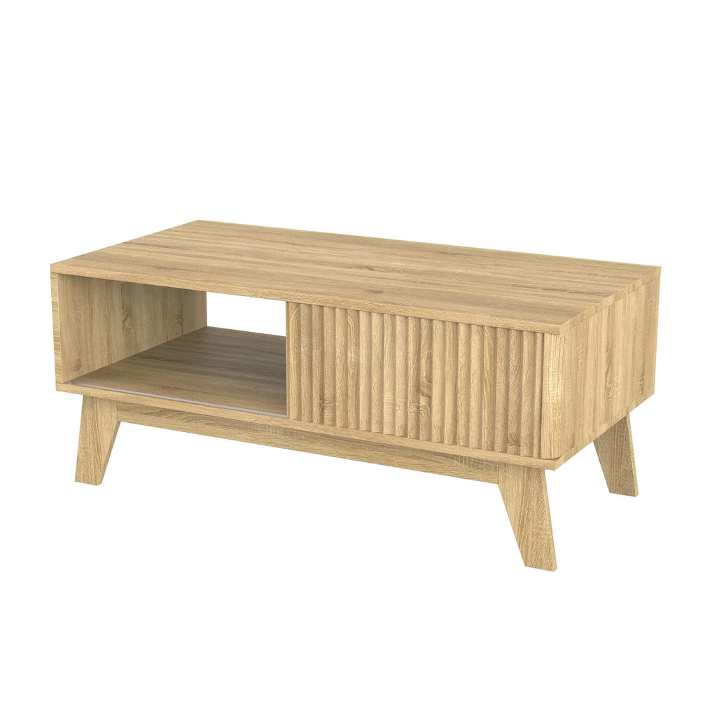 Table basse en bois avec rangement 95 cm