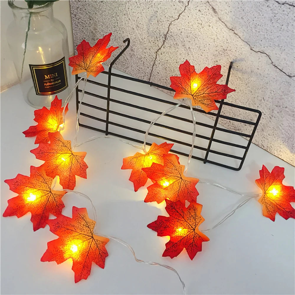 Guirlande lumineuse feuilles d’érable, USB, 3 ou 6 m — sur un support mural