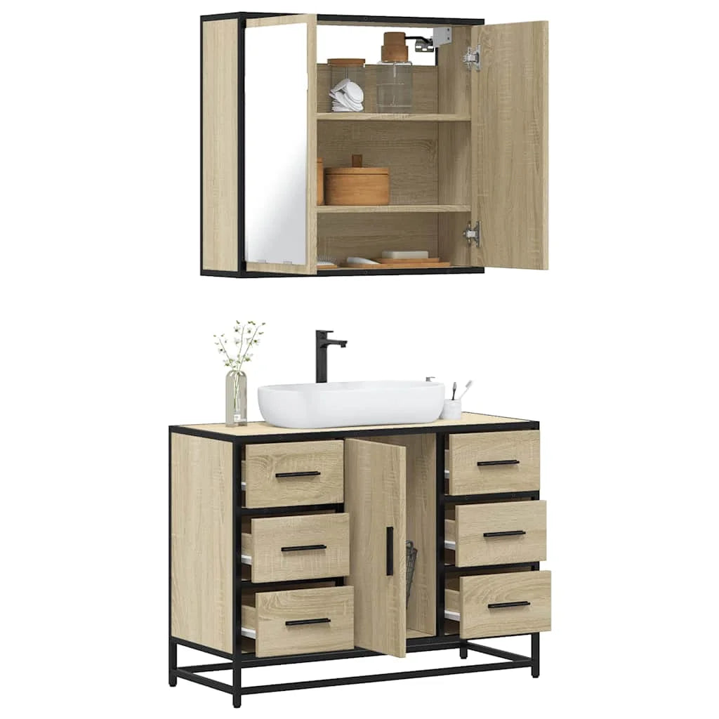 Ensemble salle de bain avec meuble vasque et armoire murale