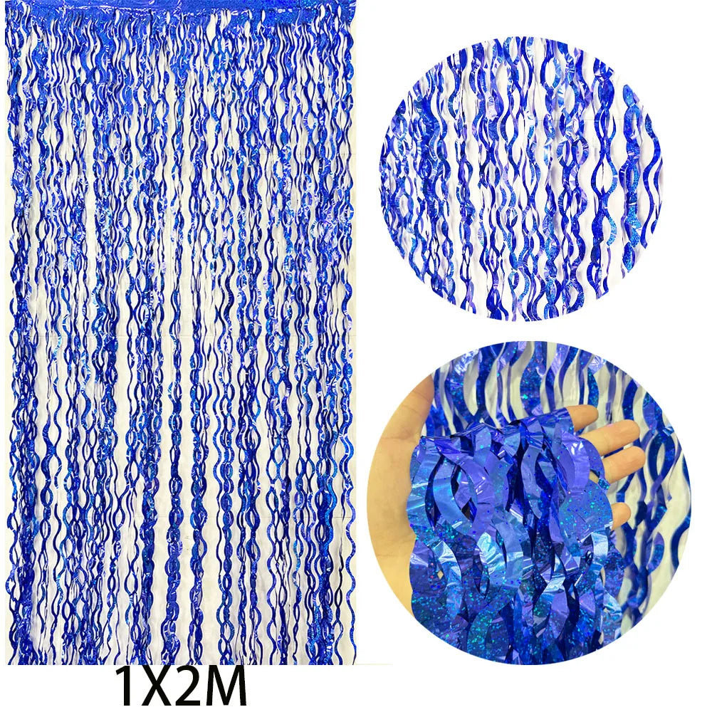 Variante bleu roi du rideau de fête 1 × 2 m