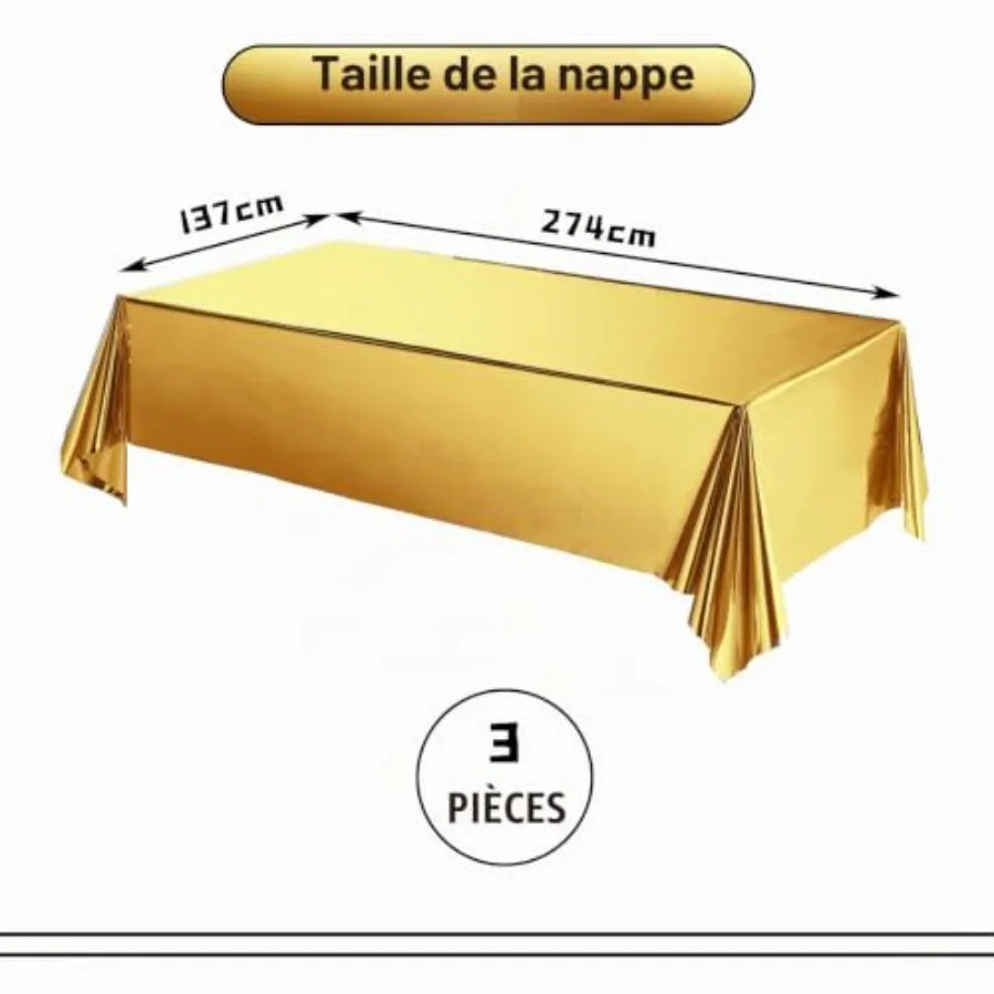 Schéma de dimensions d’une nappe dorée