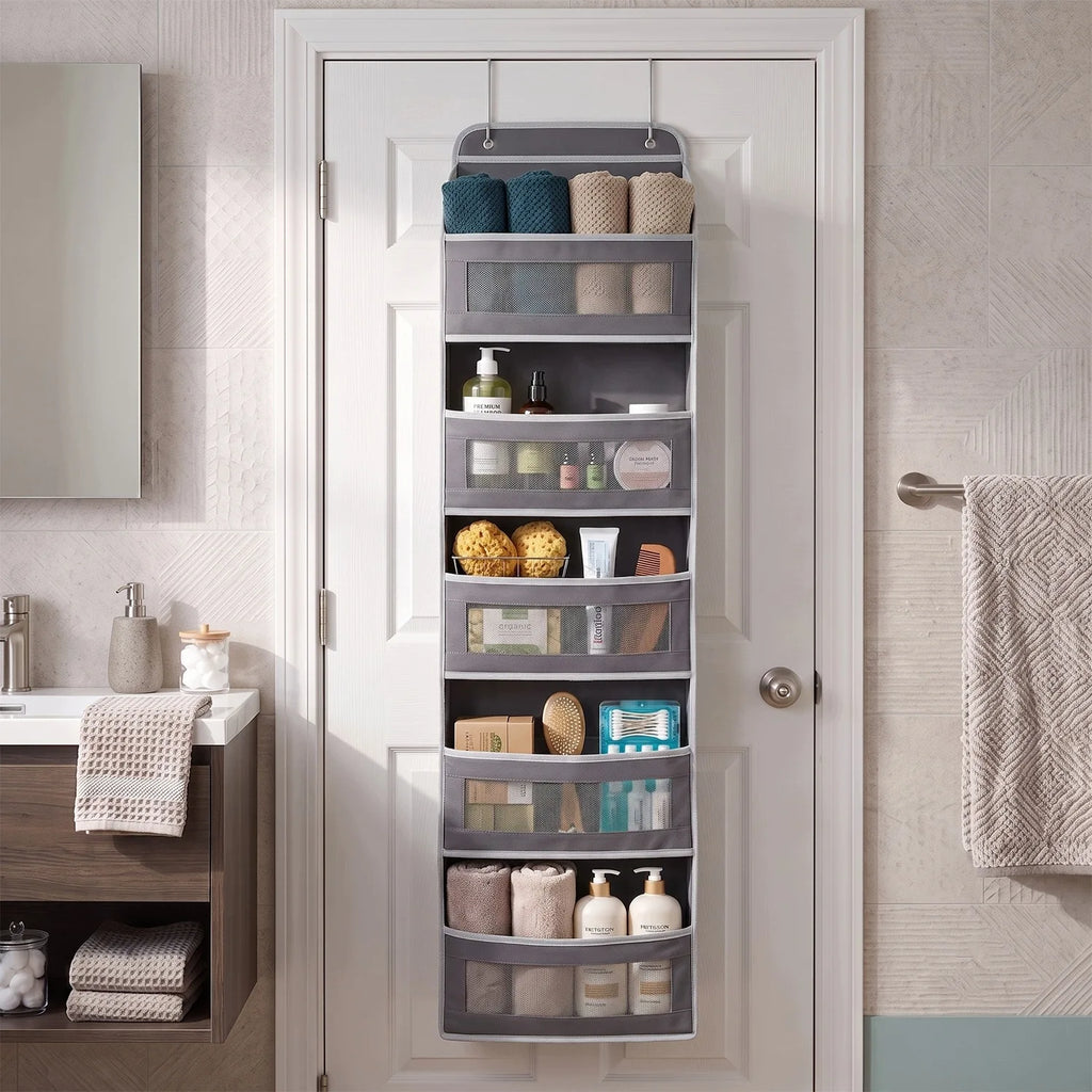 Organisateur de porte gris à 5 niveaux