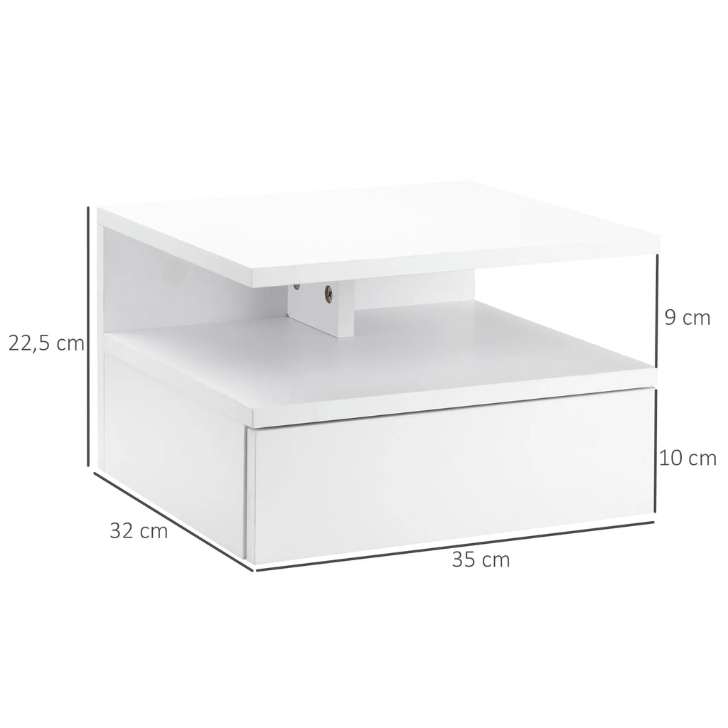 Lot de 2 tables de chevet suspendues avec tiroir