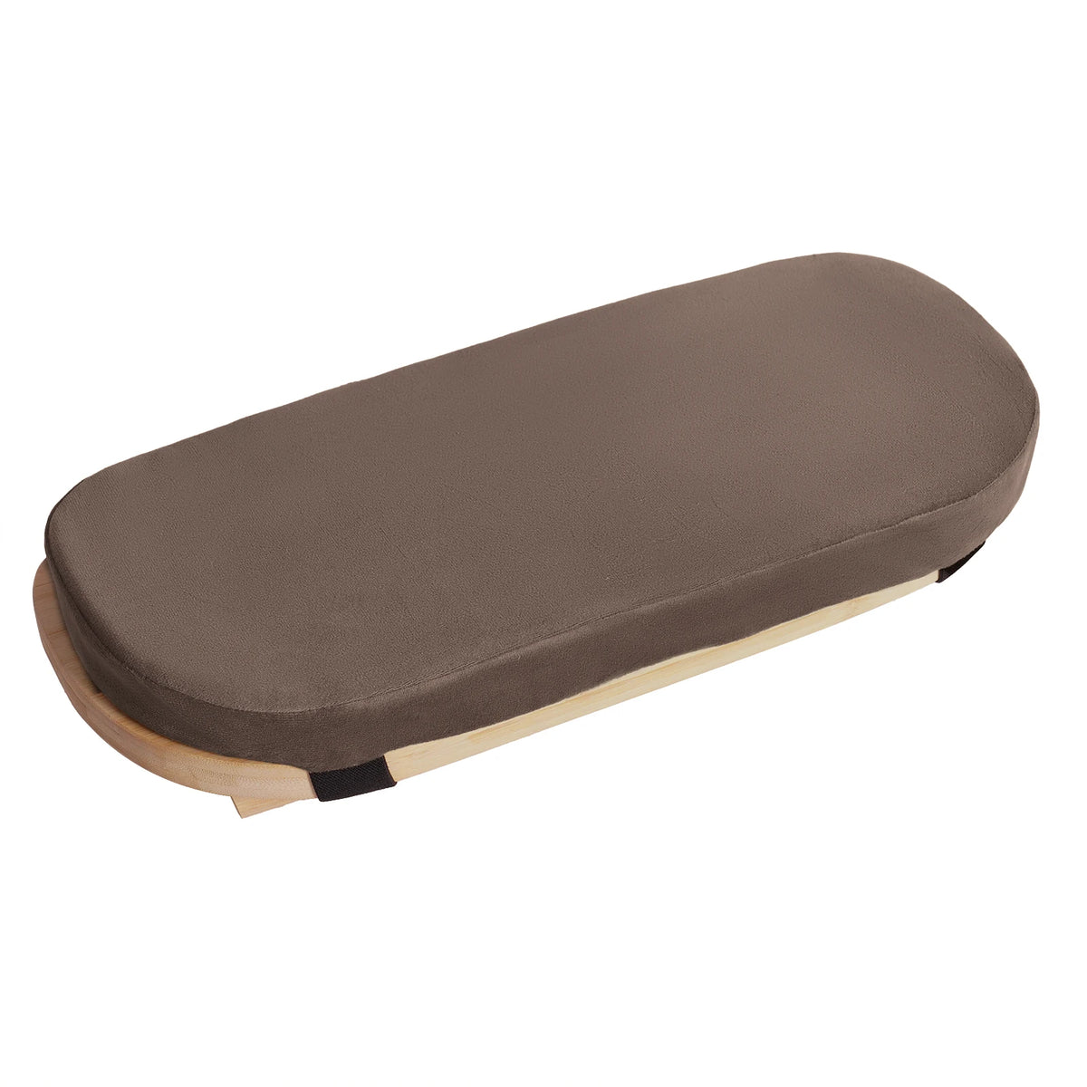 Banc de méditation pliable en bambou avec assise rembourrée — dessus brun