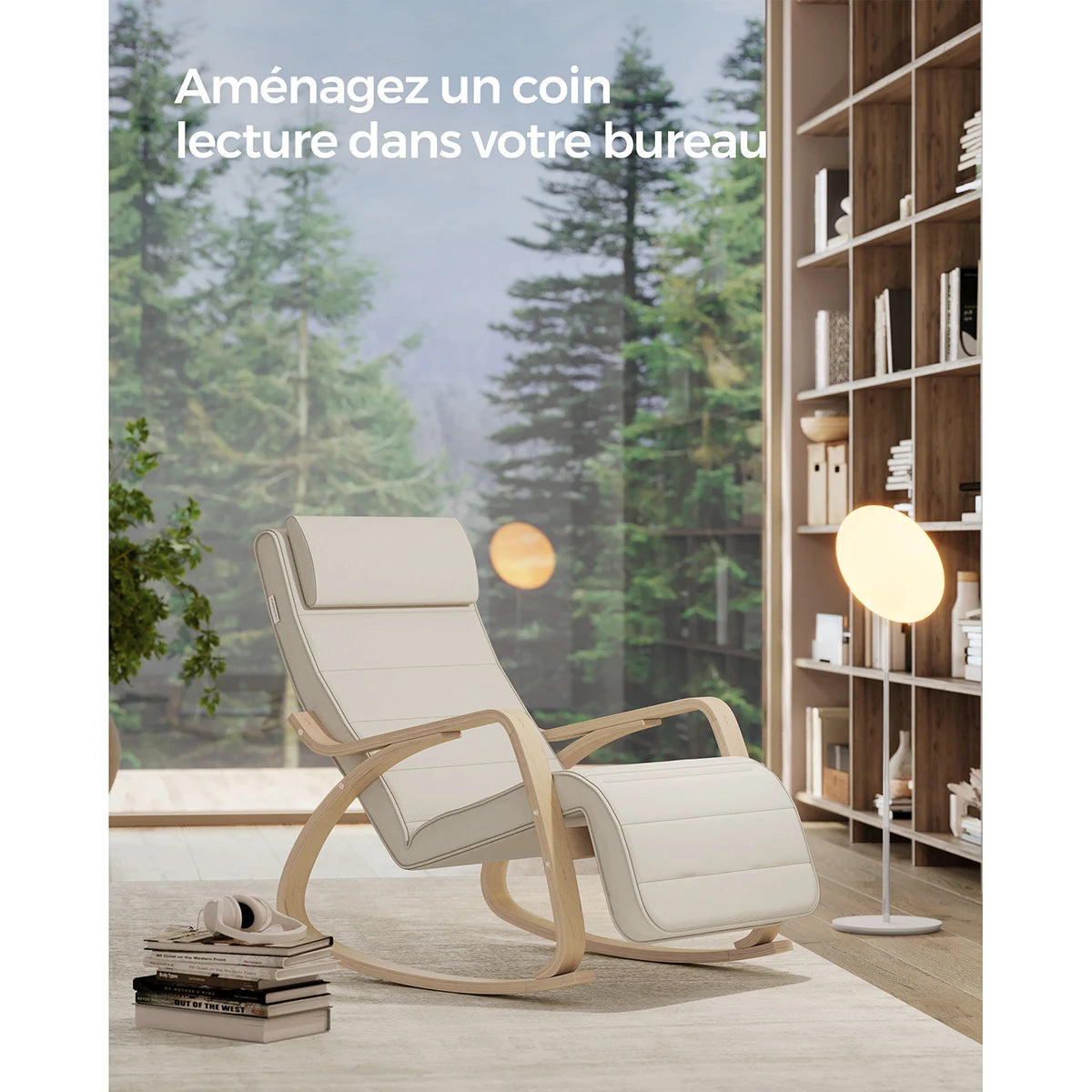 Fauteuil à bascule avec repose-pieds réglable 5 positions