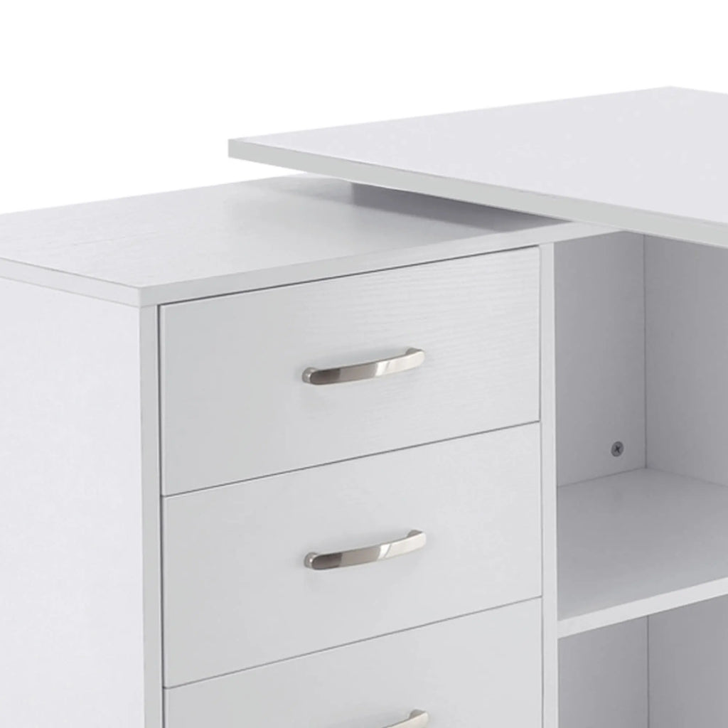 Bureau modulable 2-en-1 avec 3 tiroirs et 2 niches