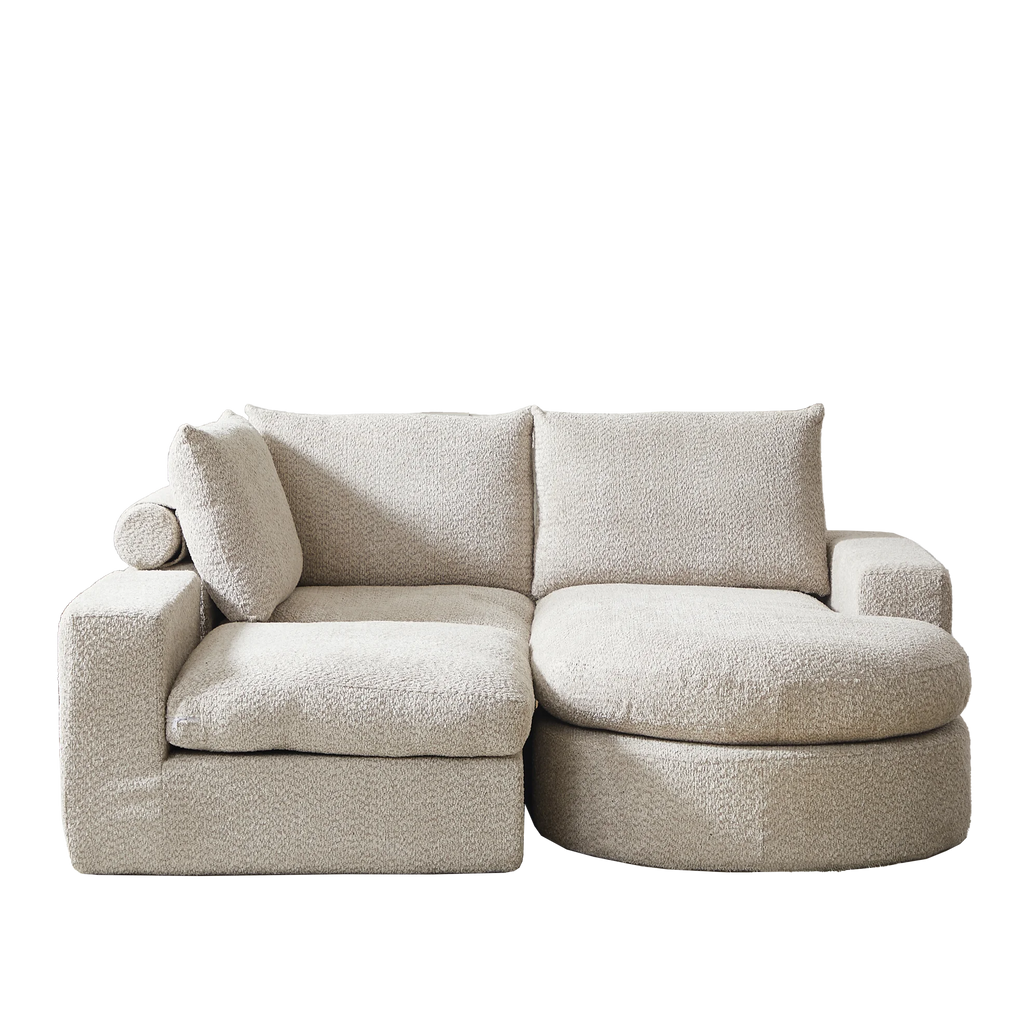 Canapé modulable en chenille avec méridienne réversible