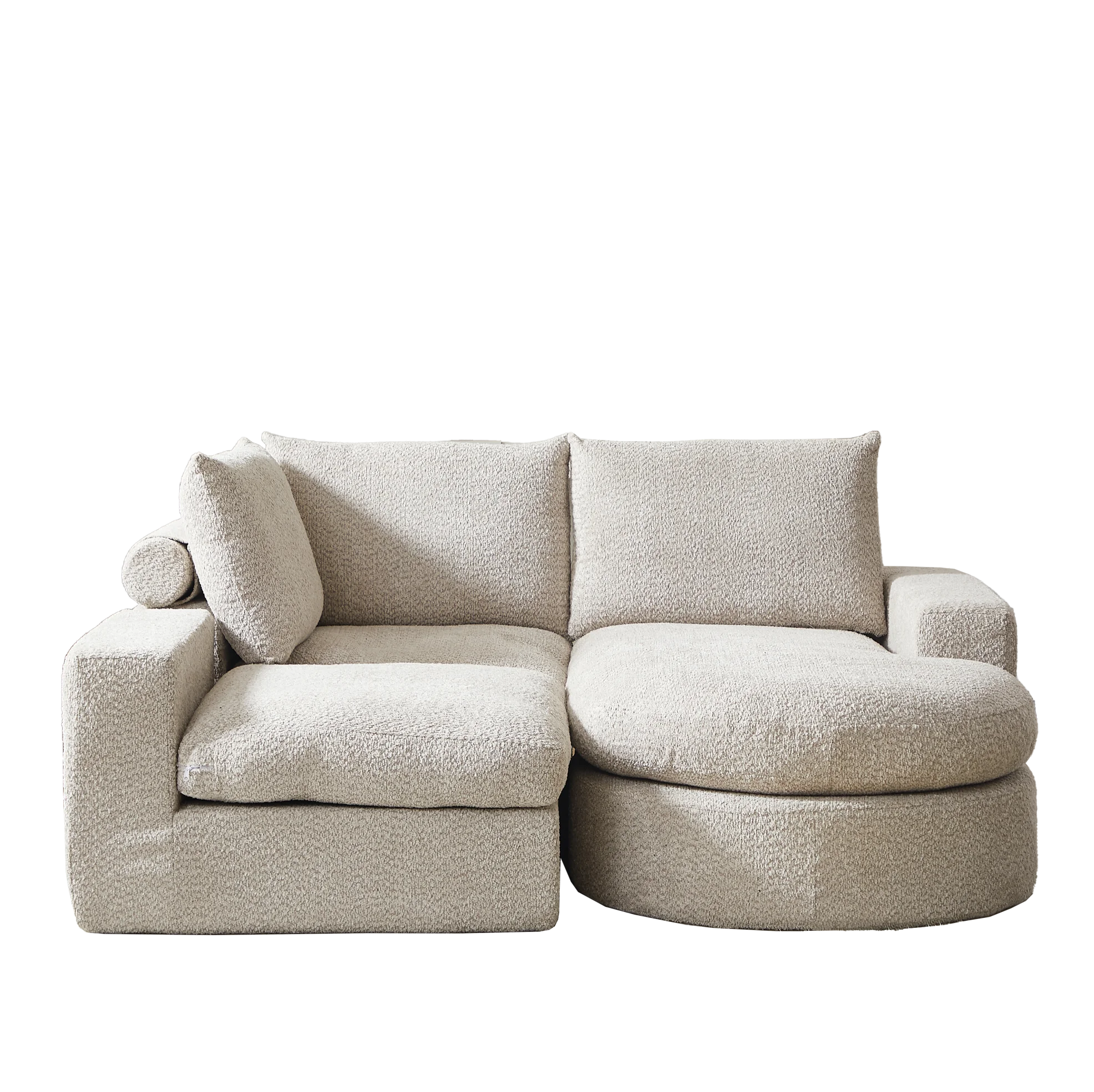 Canapé modulable en chenille avec méridienne réversible