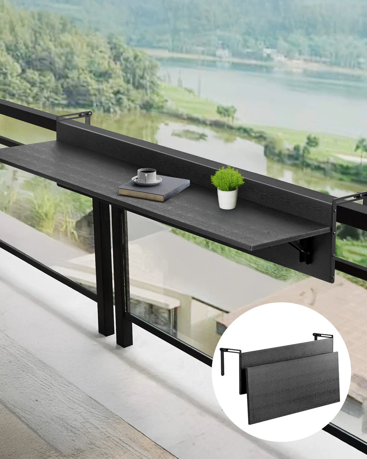 Table de balcon suspendue et pliante