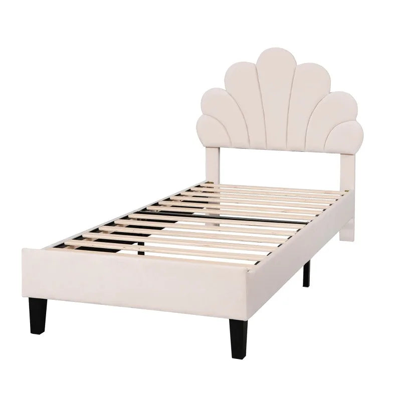 Lit enfant fleur en velours 90 ou 140 × 200 cm