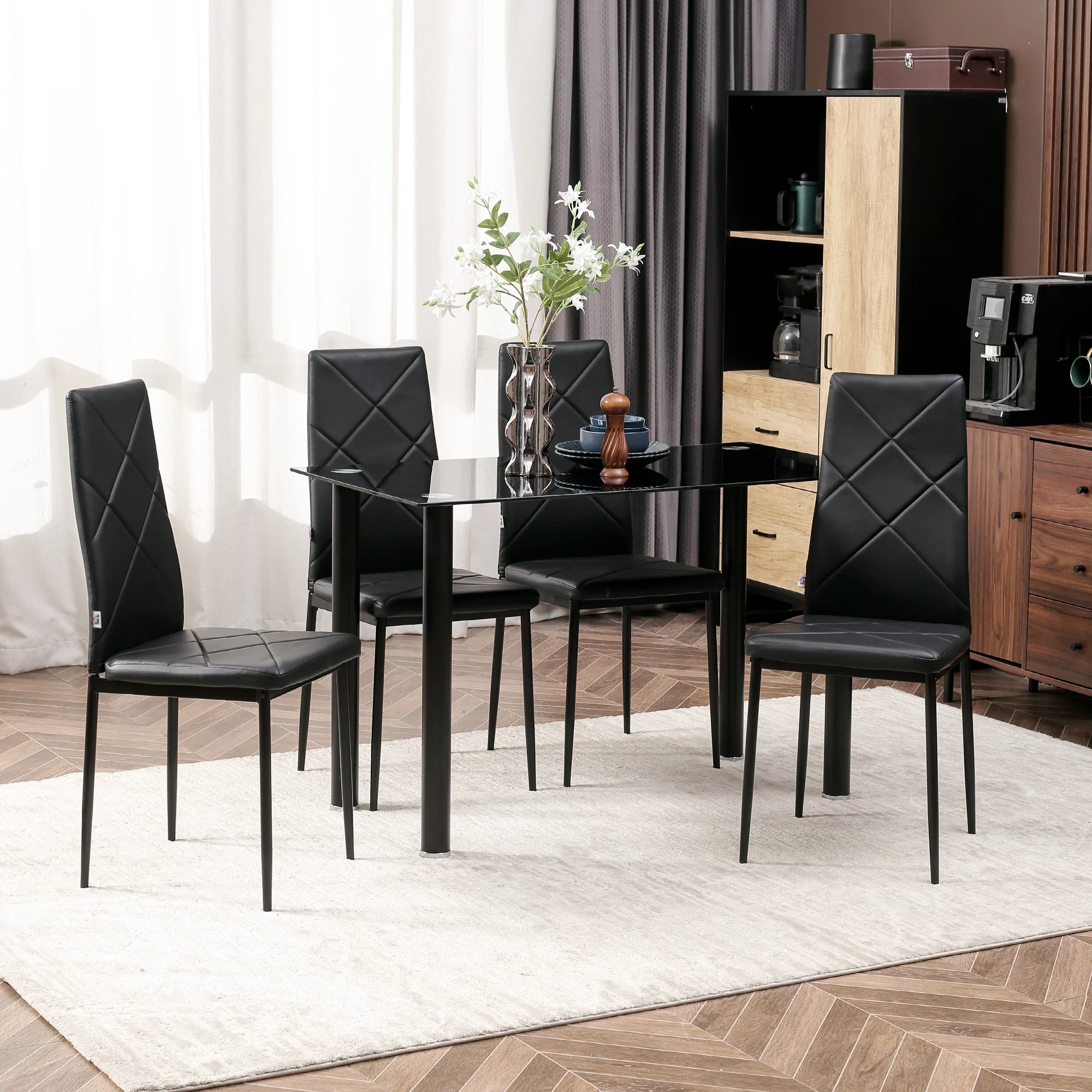 Lot de 4 chaises de salle à manger en simili cuir