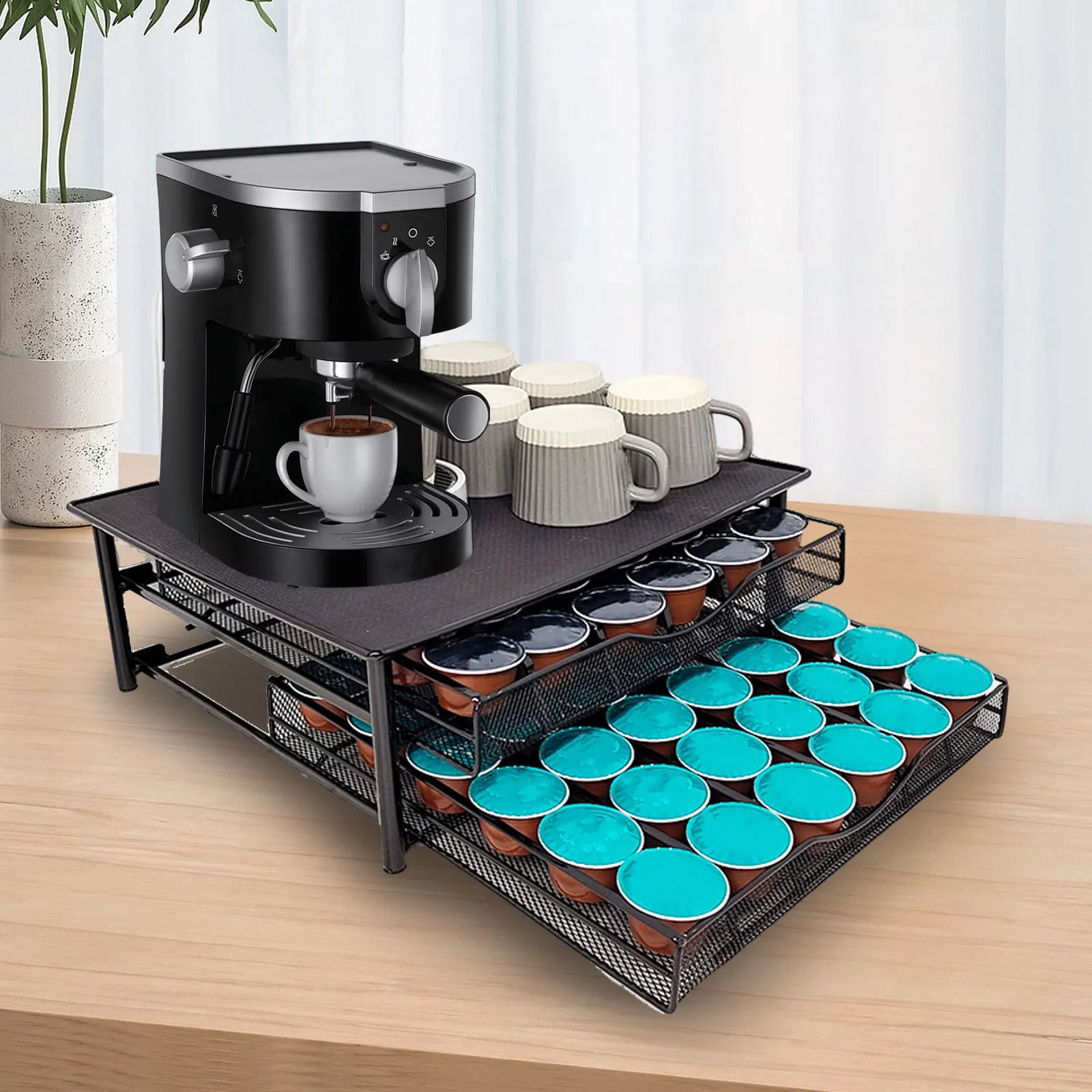 Tiroir à capsules de café double capacité 72 capsules