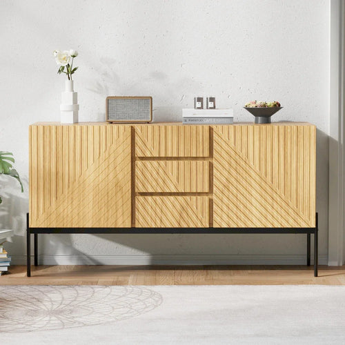 Buffet moderne 2 portes et 3 tiroirs 140 cm